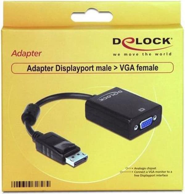 Delock - DisplayPort till VGA Monitor Adapter - svart