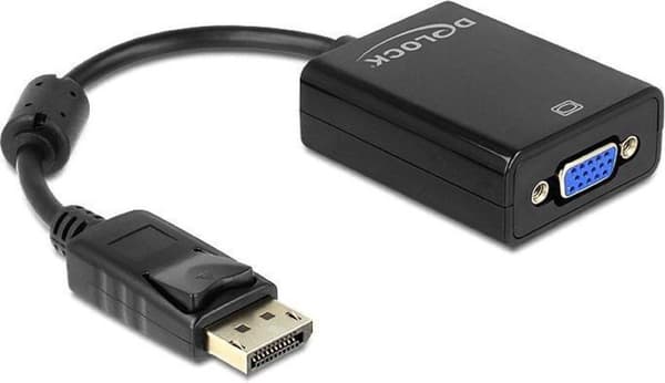 Delock - DisplayPort-VGA-näyttösovitin - musta