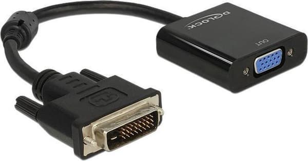 DeLOCK Premium DVI-D til VGA konverter / sort - 0,15 meter