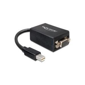 Delock Adapter mini -näyttöportti > VGA 15-nastainen naaras - DisplayPort-sovitin - DisplayPort (M) - VGA-portti (W) - musta (65256)