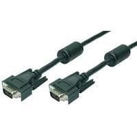 LogiLink VGA -näyttökaapeli 5 m 14-nastainen (vastaa 15-nastaista VGA:ta, uros/uros, kaksoissuojaus, ferriittisydän) musta