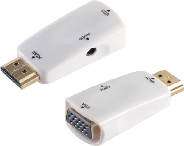 S-Conn 10-01001 HDMI A VGA / 3,5 mm Hvidt kabelinterface/adapter (10-01001)