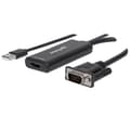Miniatyrbild 1 av 2: Manhattan 152426 videokabeladapter 1 m USB Typ-A + VGA (D-Sub) HDMI Svart