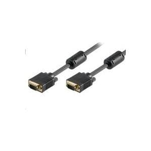 MicroConnect - VGA-kabel - HD-15 (VGA) (M) til HD-15 (VGA) (M) - 1m - Fingerskruer - Sort
