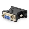 Miniatyrbillede 1 af 2: DVI-I Adapter - DVI-I Han til VGA 15-pin hun - Sort