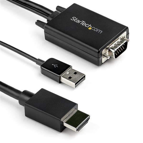 StarTech.com 2 m (6,6 ft.) VGA til HDMI Adapterkabel med USB Audio - Video interface konverter - HDMI / VGA / USB - USB, HD-15 (VGA) (M) til HDMI (M)