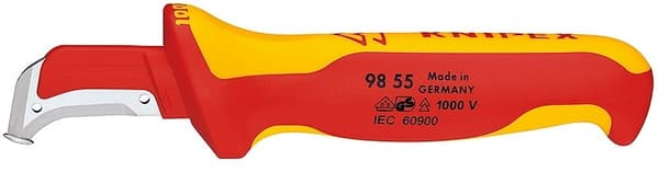 Knipex Kabelmantelmesser 009855 Metallic, Röd, Gul Kniv med fast blad