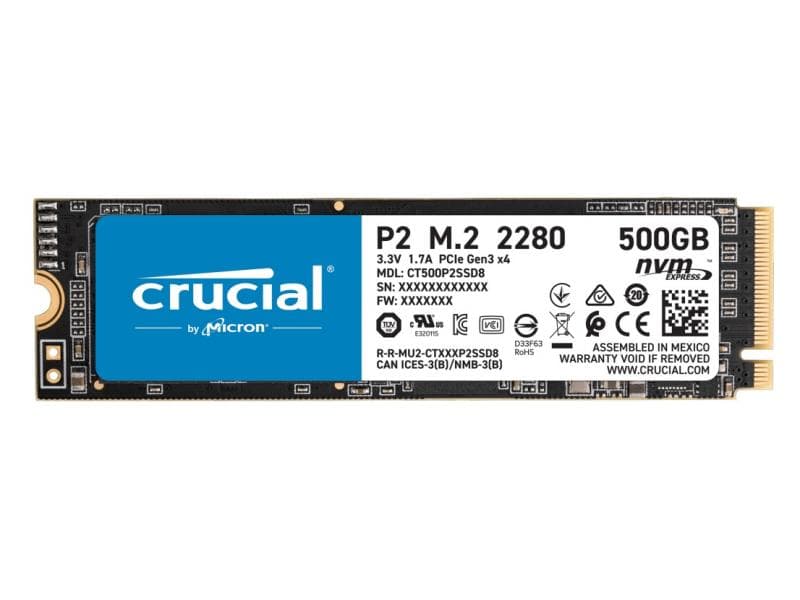 Crucial HDSSD M.2 (2280) 500GB Crucial P2 NVMe Box CT500P2SSD8