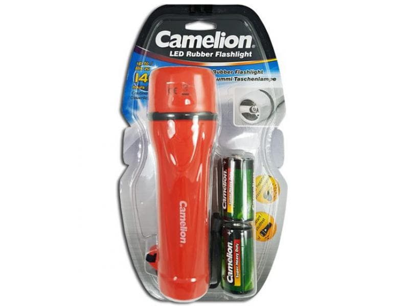 Camelion Rubber Flashlight PT1L2D-2R20PBP LED Torch (1 Pcs.)
