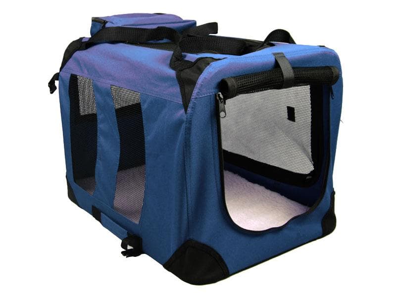 Dog Transport Box + Lying Mat (size XL / 90cm, Navy Blue)