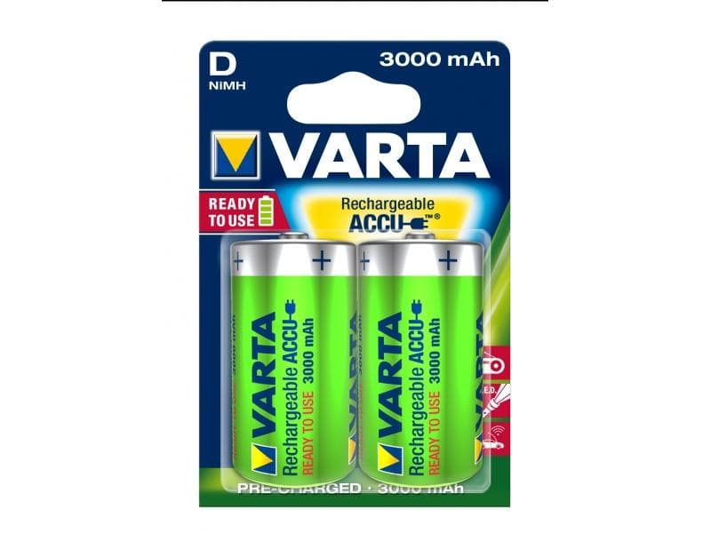 Varta Akku NiMH Mono D 3000mAh Blister (2er Pack) 56720 101 402