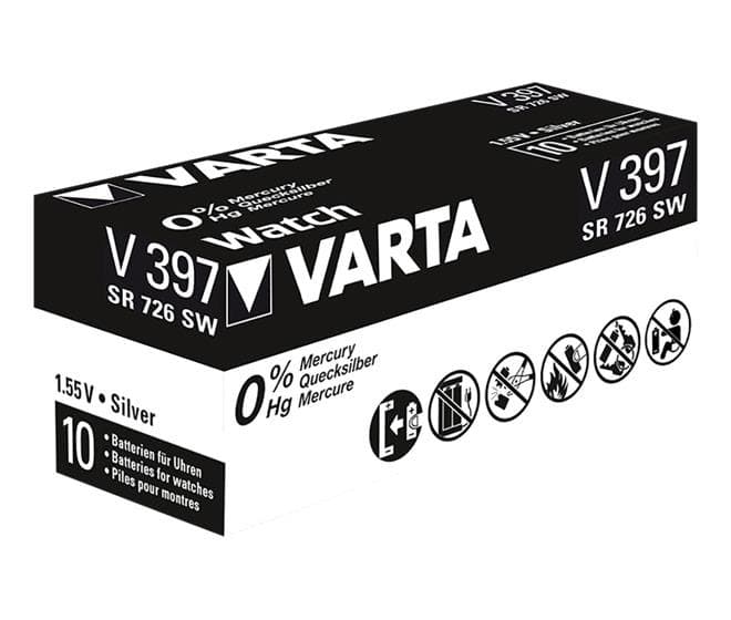 Varta Batterie Silver Oxide Knopfzelle 397 Retail (10-Pack) 00397 101 111