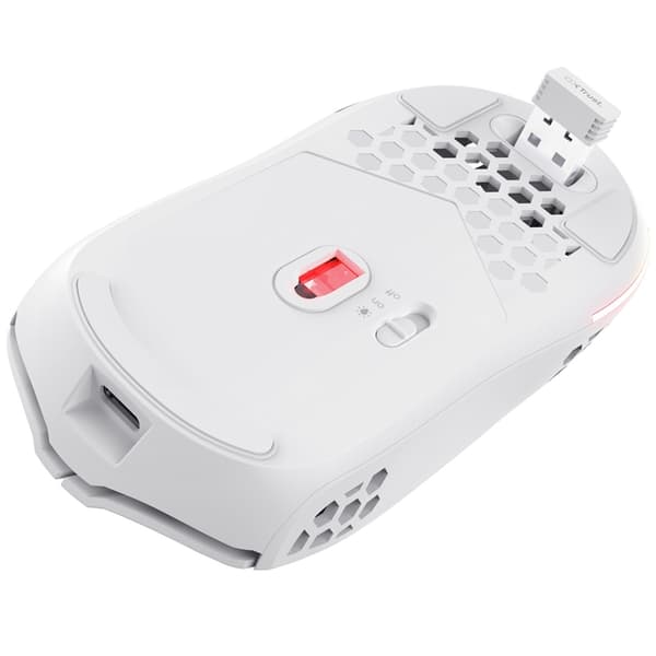 TRUST Gamingmus GXT 929 Helox Lättvikts - Vit