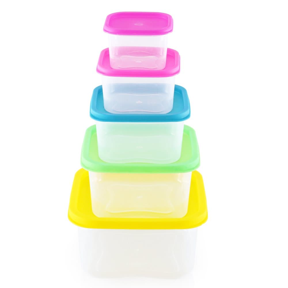 Herzberg 5-i-1 fyrkantig matförvaringsbehållare