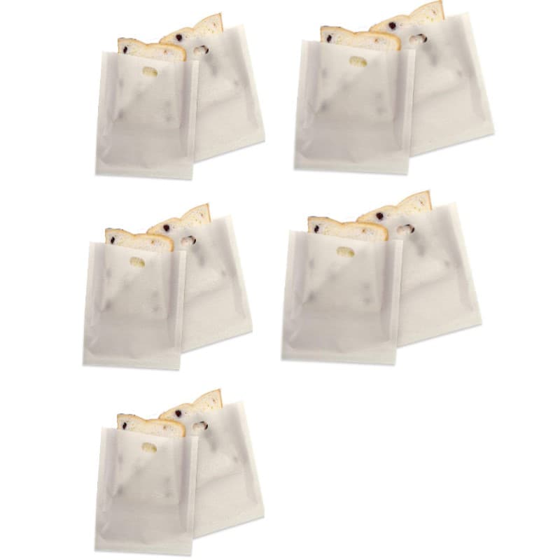 Återanvändbara brödrostpåsar för grillade smörgåsar 10-pack Beige 17x19 cm
