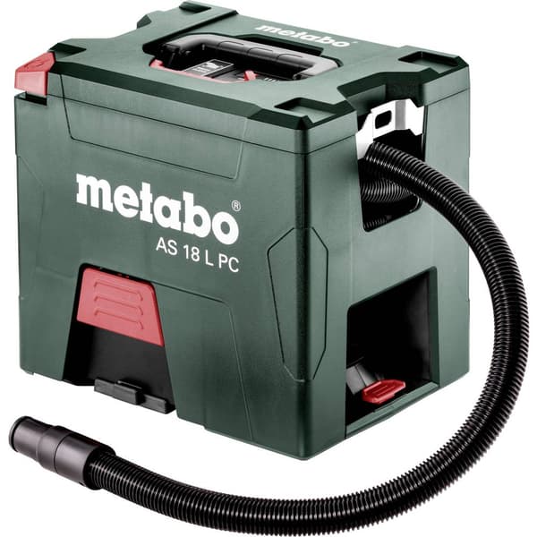 Metabo AS 18 L PC 602021850 Torrdammsugare Set 7.50 l utan batteri , Dammklass L certifierad Svart
