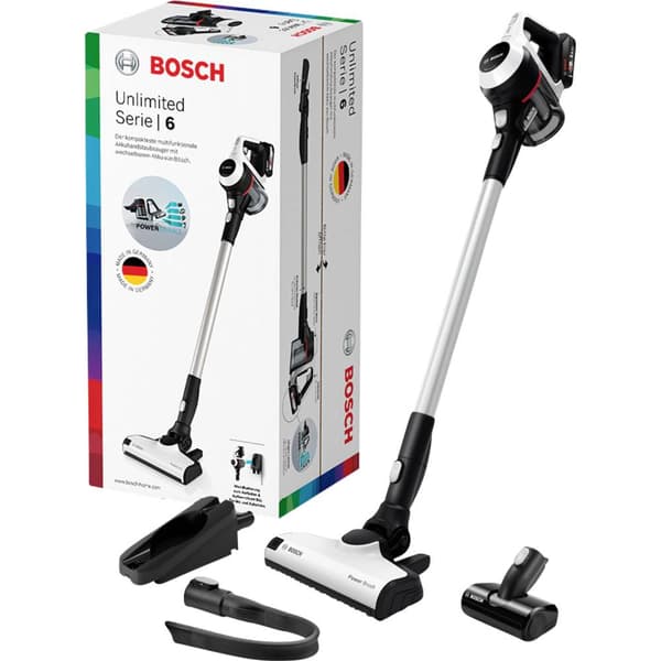 Bosch Haushalt Unlimited BKS611MTB Handdammsugare sladdlös inkl. Mini-turboborste, Utan påse Svart, Vit