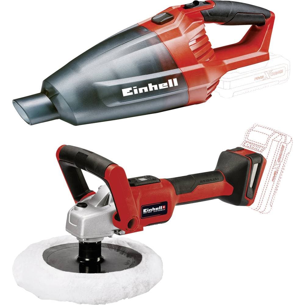 Einhell Power X-Change TE-VC 18 Li + CE-CP 18/180 Handdammsugare sladdlös Svart, Röd