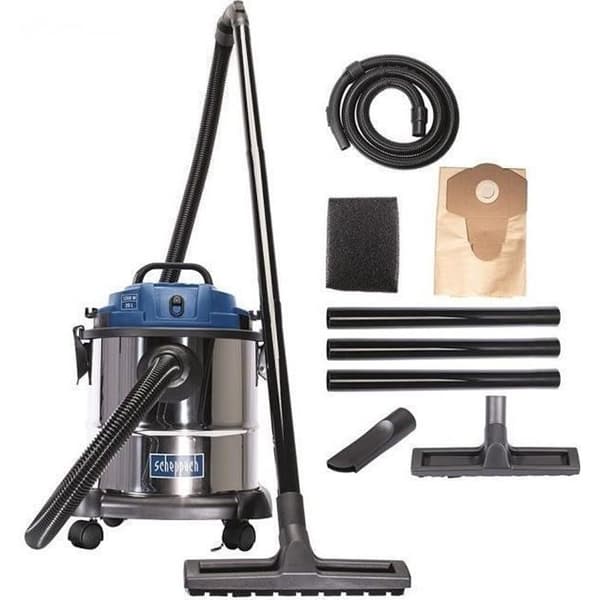Scheppach Dammsugare vatten och damm 20L 1200W 3 i 1 NTS20 musta, Sininen, Ruostumaton teräs