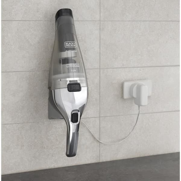 BLACK + DECKER NVC220WC-QW - Handdammsugare - Dustbuster Lithium 7,2V - EasyGrip - Chrome och Titanium