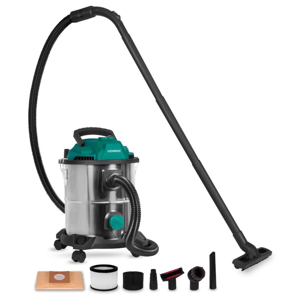 VONROC Våt och torrdammsugare 1400W - 20L tank och 6m strömkabel