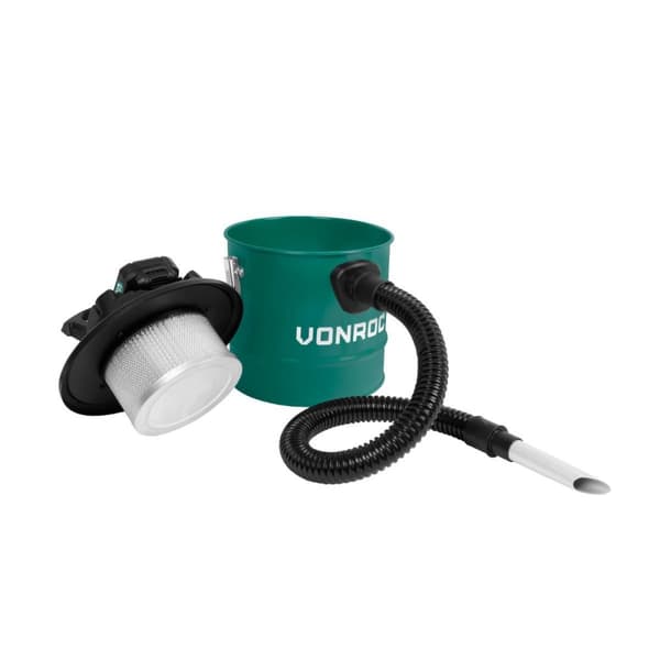 VONROC Batteridriven askdammsugare  20V – 2.0Ah – 12L tank | Inkl. Batteri och snabbladdare