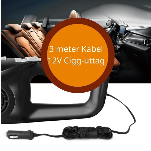 Kraftig bilstøvsuger 12V - Fleksibel og effektiv 2-Pack
