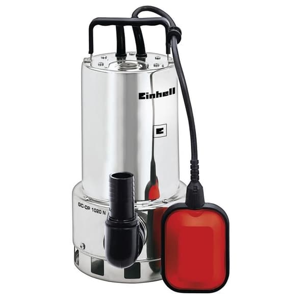 Einhell Avloppspump för smutsvatten GC-DP 1020 N (1000 W, nedsänkning 5 m, kabel 10 m) Levereras med universella adaptrar