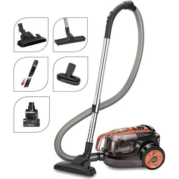 Påslös cyklondammsugare MPM MOD-25 750W Svart/Orange - Kapacitet 1,1L - Tyst Svart