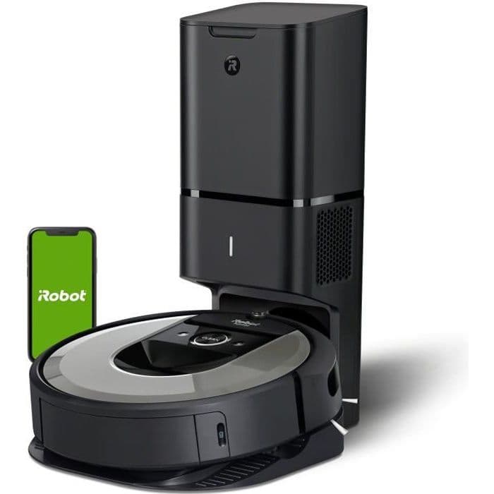 iRobot Roomba i7 + - Ansluten robotdammsugare - Litium-iOn-batteri - Clean Base självtömning - 2 borstor med flera ytor