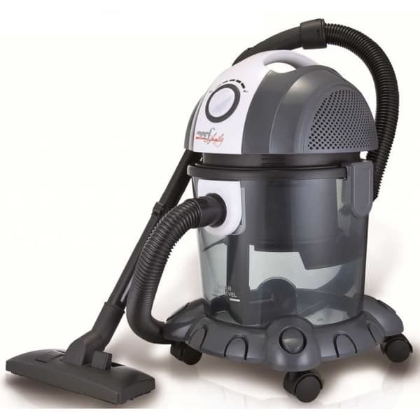 Melchioni MR BIN G påslös cylindrisk tankdammsugare - 1400 W - 15 L - HEPA Grå, Vit