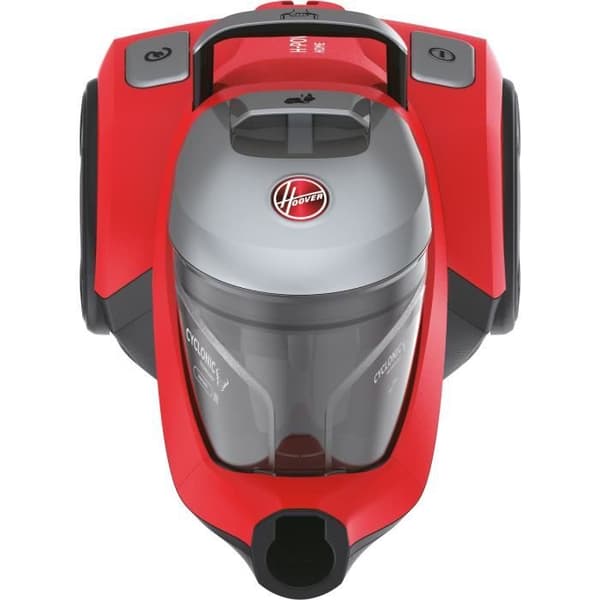 HOOVER HP310HM påslös kanisterdammsugare, kraftfull 850W kompakt cyklonteknik Stor kapacitet 2L + parkettborste, röd