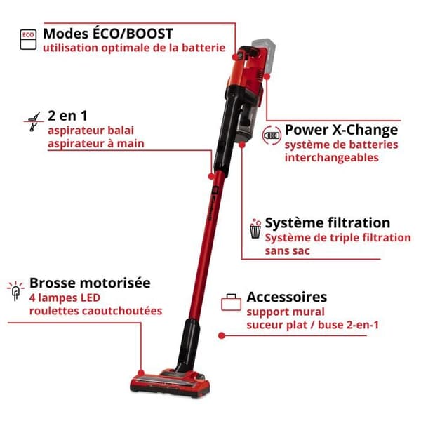 Dammsugare - Einhell - TE-SV 18 Li-Solo - Påslös - 0,6 L - ECO/BOOST