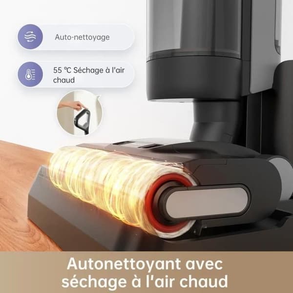 Dreame H12 Pro Vakuumrengöring Dry och våt intelligent renare trådlös, självrengöringsborste, LED -skärm, 900 ml vattentank