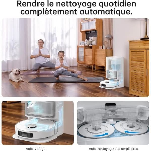 Dreame L10s Ultra Robot Vacuum Cleaner med en självrengöringsbas (dammande tömning, automatisk rengöring) AI -detekteringshinder