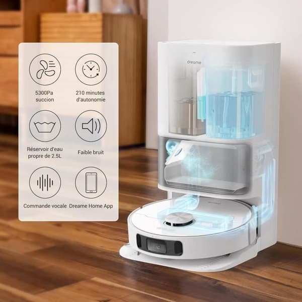 Dreame L10s Ultra Robot Vacuum Cleaner med en självrengöringsbas (dammande tömning, automatisk rengöring) AI -detekteringshinder