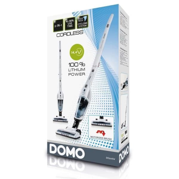 DOMO DO217SV - Praktisk 2-i-1 upprättstående dammsugare - 2 hastigheter - Cyklonsystem - Autonomi 40min - Dammtank 0,5L