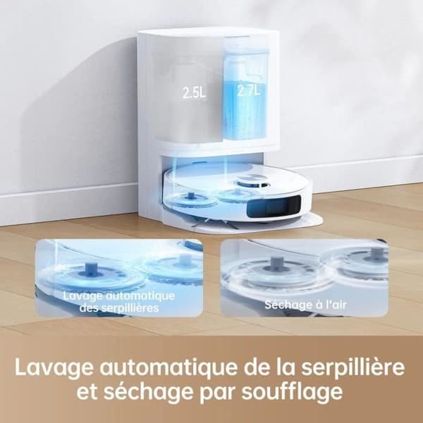 DREAME L10 Prime - Robotdammsugare - Automatisk rengöring - Autonomi 210 min - Sug 4000Pa - Tank 450mL