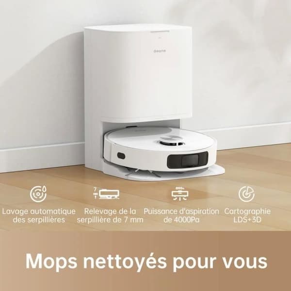 DREAME L10 Prime - Robotdammsugare - Automatisk rengöring - Autonomi 210 min - Sug 4000Pa - Tank 450mL