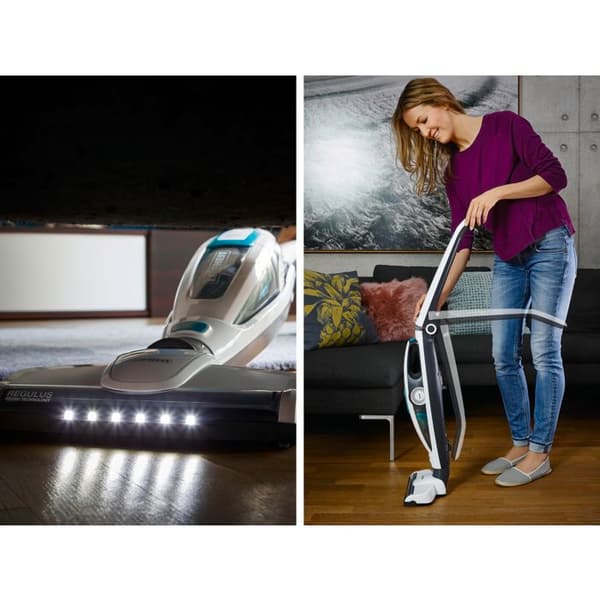 Trådlös 2-i-1 golvdammsugare Leifheit Regulus PowerVac 11925, multifunktionell dammsugare 20V, batteritid 40min, vit