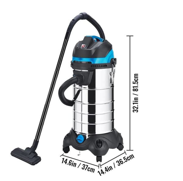 3-i-1 1200W 40L tank våt och torr dammsugare med 4 hjul, starkt sug, automatisk dammskakning, säker, vattentät, kompletta tillbehör