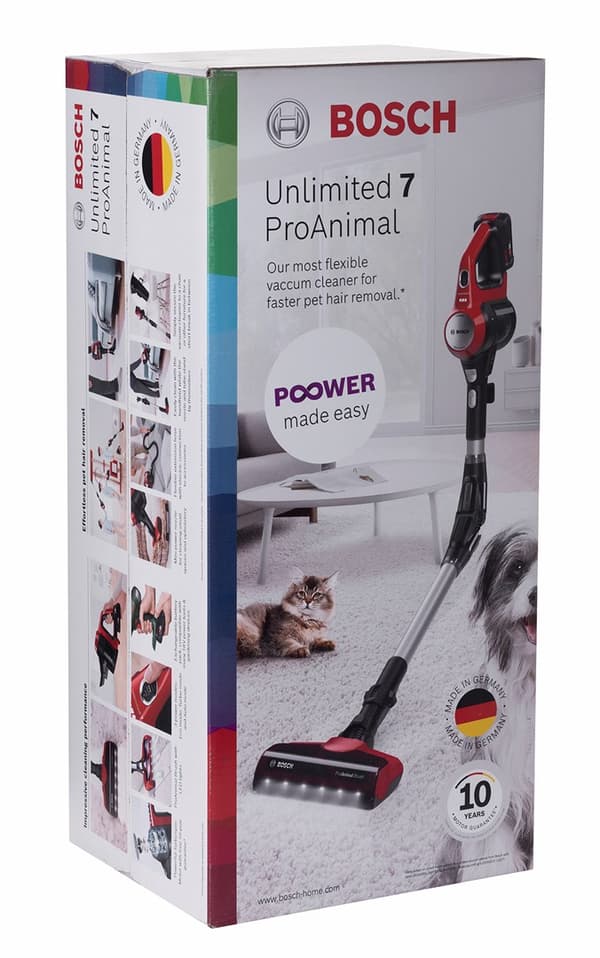 Bosch BBS711ANM pölynimuri/sähköharja pussiton 0,3 L musta, punainen, ruostumaton teräs