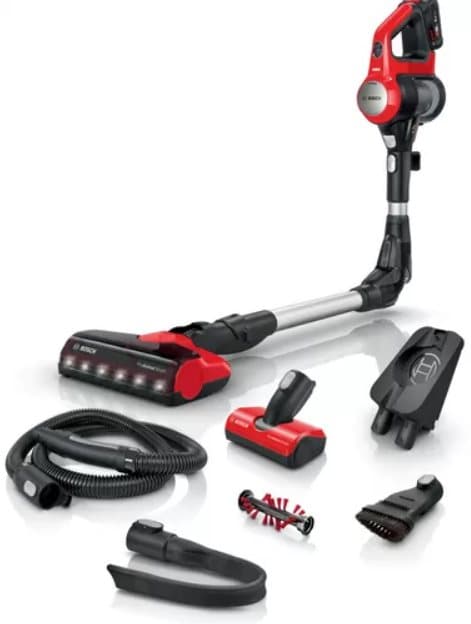 Bosch BBS711ANM stick vacuum/electric broom Bagless 0.3 L Black, Red, Stainless steel Sort, Rød, Rustfrit stål