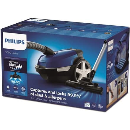 Philips | Vacuum cleaner | 3000 Series XD3110/09 | Bagged | Power 900 W | Dust capacity 3 L | Blue