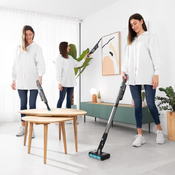 Cecotec Scoba 2100 Twice Max upright vacuum cleaner with 210 W Digital Brushless motor and 20 kPa suction power. Autonomy of 45 minutes. 2 power leve