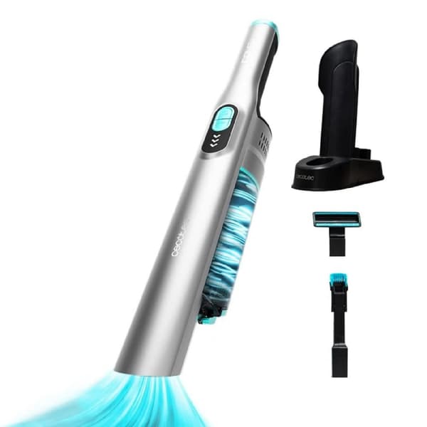 Cecotec Conga Rockstar Micro Essential handheld vacuum cleaner with 90-W Digital Brushless motor and 13-kPa suction power. 40 minute range. 2 power l