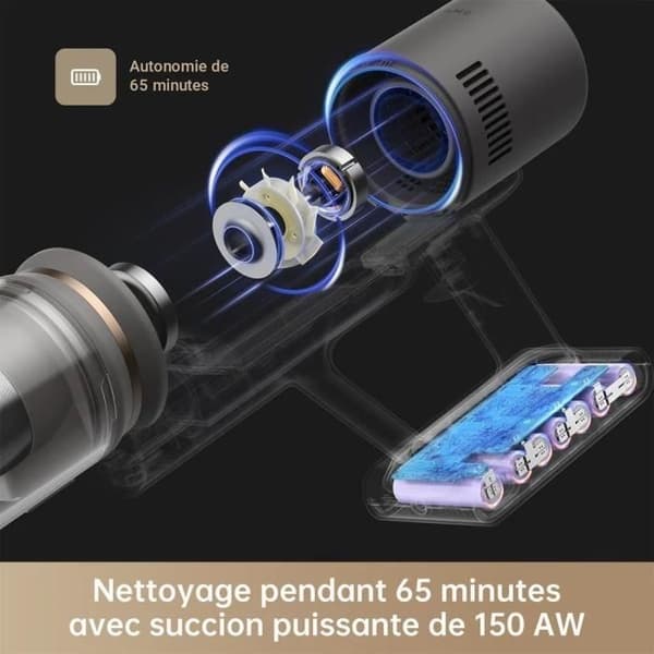 DREAME Z10 sladdlös dammsugare med tömningsstation - Litiumjonbatteri - Uppsamlarkapacitet 2,5 L