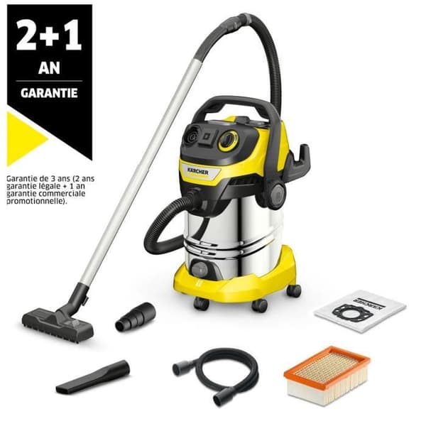 KARCHER WD 6 P S V-30/6/22/T våt- och torrdammsugare - 30 L tank i rostfritt stål - 1300W