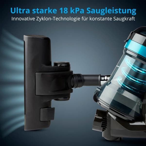 MEDION MD 19407 påslös cyklondammsugare - Effekt 800W - Dammbehållarens kapacitet 2 L - HEPA-filter - Integrerade tillbehör