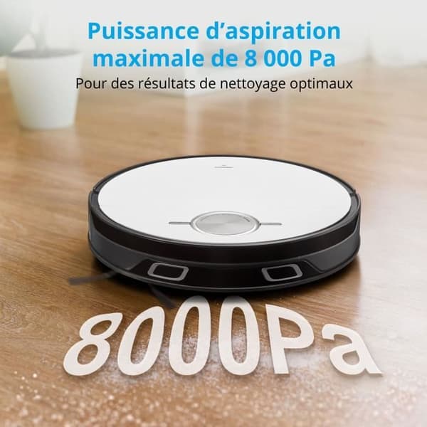 MEDION X50 SW - Robotdammsugare med avloppsstation - Lasernavigering - Effekt 8000 Pa - NO GO & GO-zoner